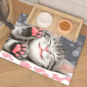 1pc Cute Pet Feeding Mat for Cats And Dogs a Resting And Sleeping Mat for Pets Easy to Clean And Suitable for All Seasons Quick-Drying And Absorbent Feeding Mat