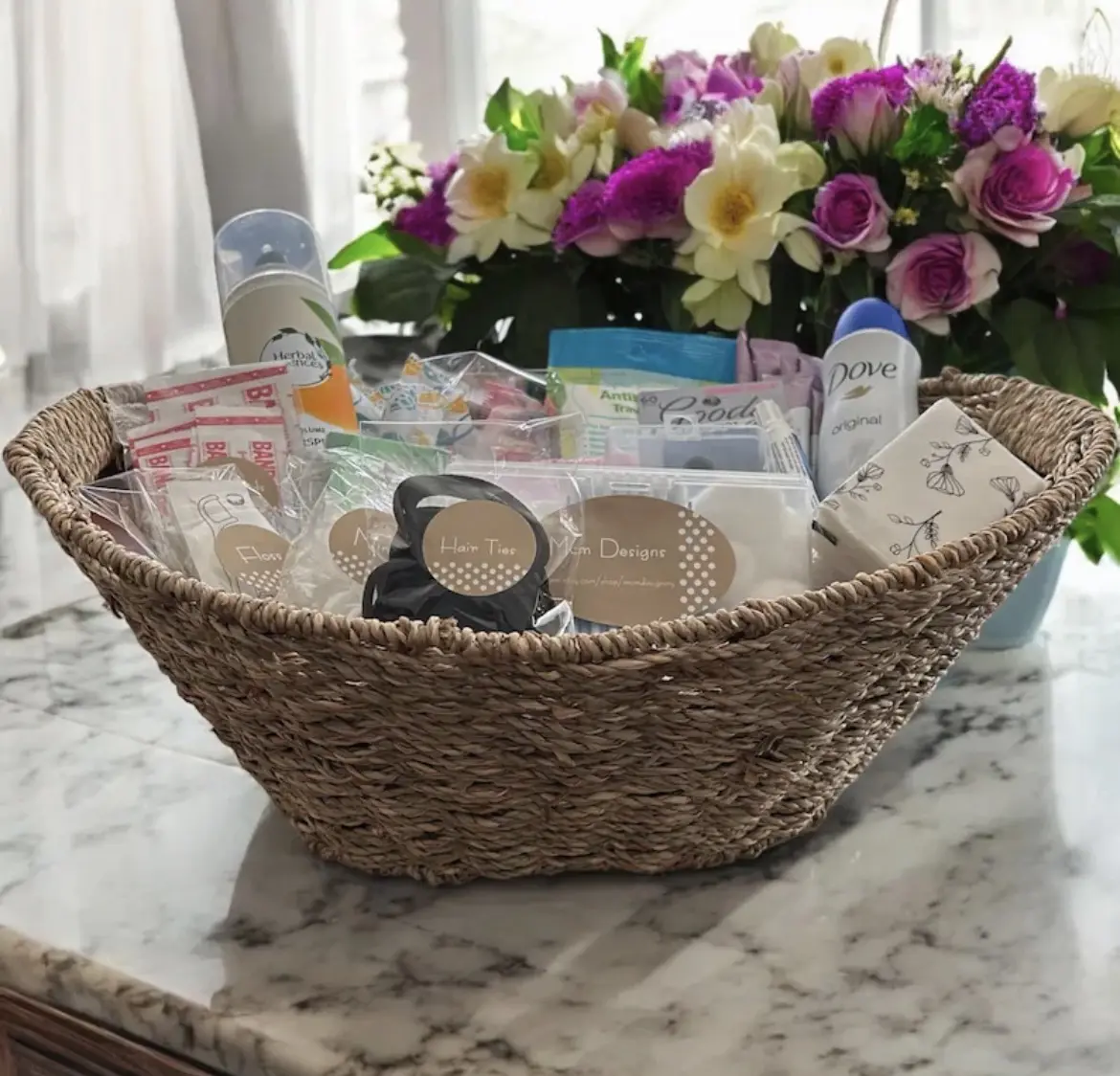 Sea Grass Wedding Bathroom Basket