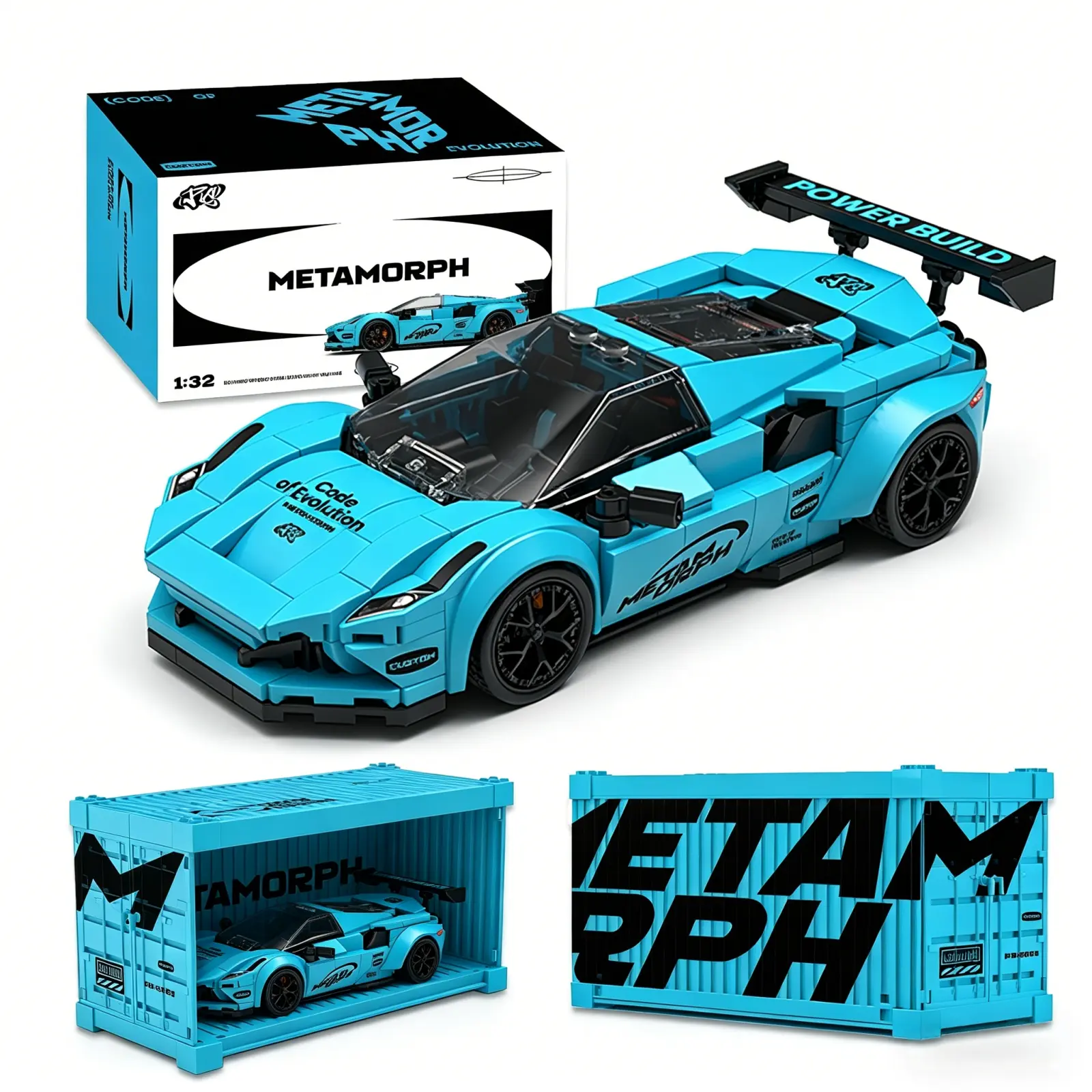 F80 V8 Tribute Supercar Building Block Set, 362 PCS Collectible Race Car Brick Toy With Display Case, Speed Champions Compatible, Educational Model Kit Gift For Kids Ages 8+