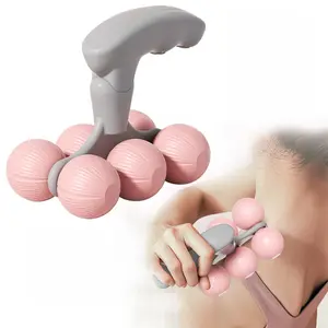 Neck Massager Roller - Handheld 6-Wheel Muscle Massage Ball for Cervical Spine Relief & Fitness