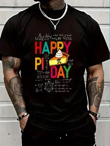 100% Cotton Happy Pi Day Funny Math Day Pie Mathematics Student Teacher T-Shirt Women's Men's Graphic Tee Crew Neck summer vacation Tops