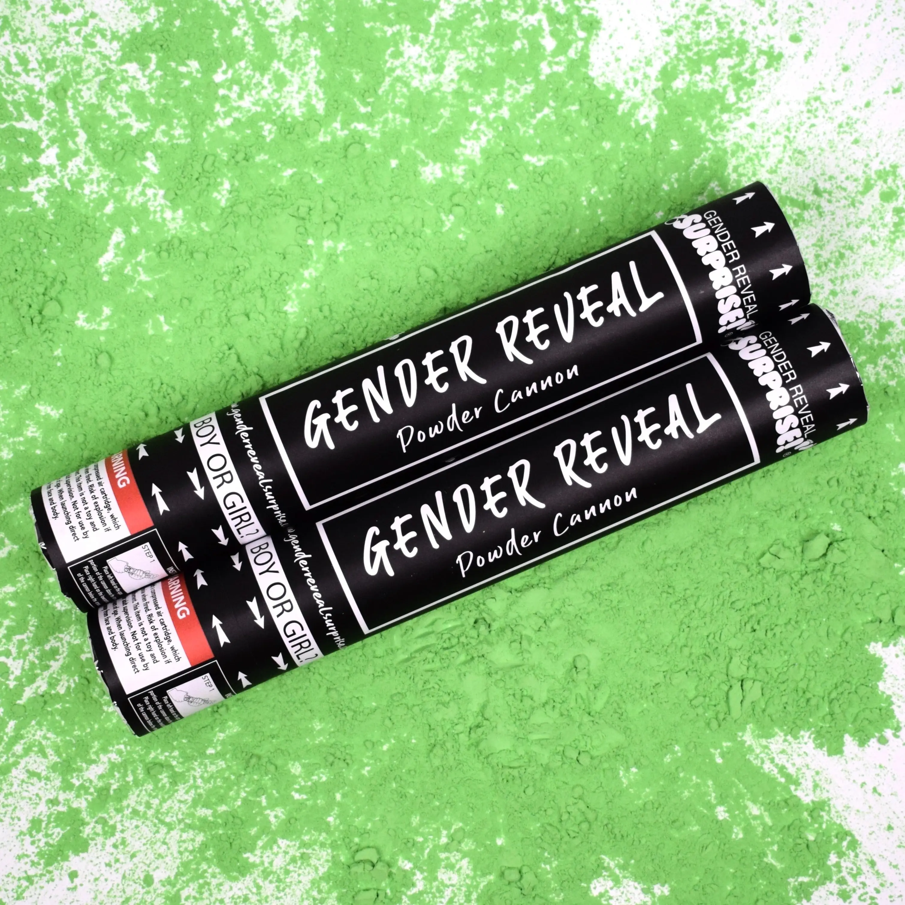 12-in Vibrant Green Gender Reveal Powder Cannon Kit - Safe Release Burst-Effect Decorations Supplies, User-Friendly Sprays Confetti & Streamers for Gender Reveal Celebration, Baby Shower Home Party Props