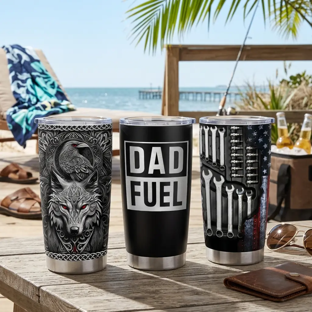 SANDJEST Dad Collection 20oz Tumbler with Lid, Stainless Steel Insulated Vacuum Cup, Double Wall Coffee Travel Mug, Father's Day Gift for Him Step Dad