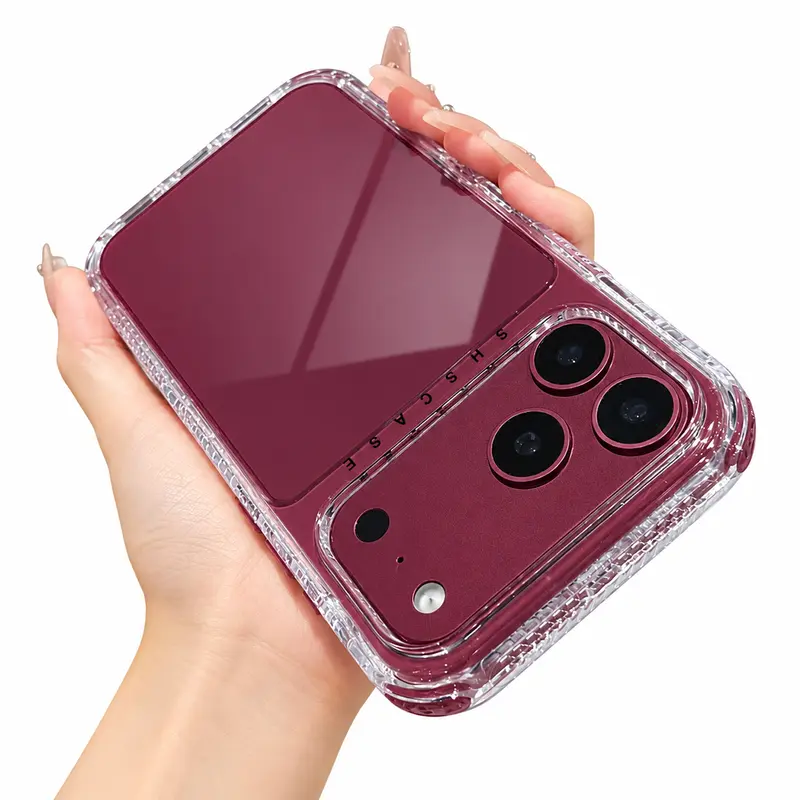 Oceantree for iPhone 18 Pro Max/18 Pro 17,16,15,14,13,12 Shockproof Smartphone Case for Handheld Devices - 3-Layer Military-Grade Plastic Cover with Reinforced Corners, Anti-Yellowing Slim Lightweight Silicone Rubber TPU Accessory crystal texture luxury