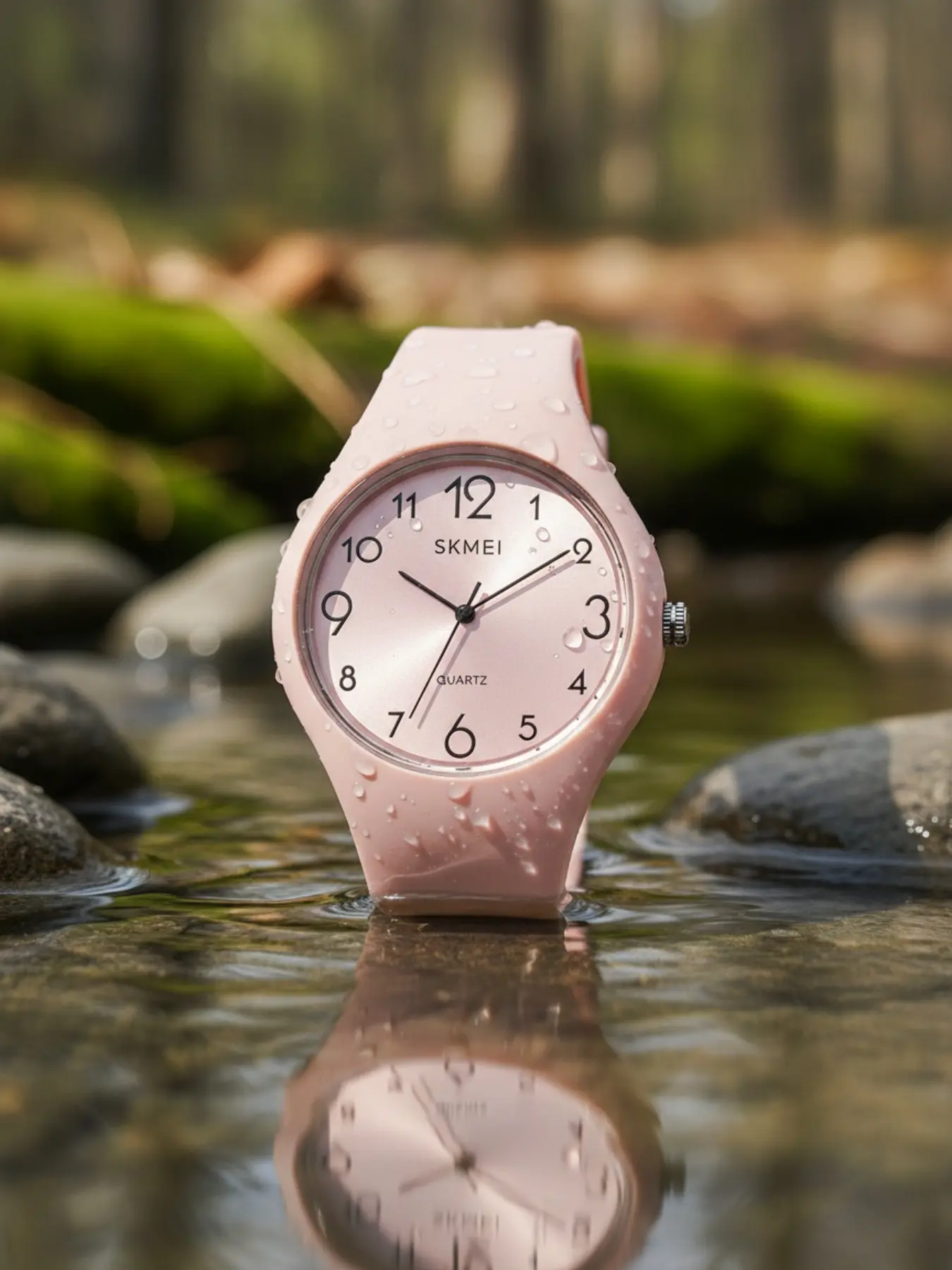 Skmei Macaron Color Quartz Watch, 3atm Waterproof, Comfortable Silicone Strap, &, Unisex Analog Dial, All Seasons