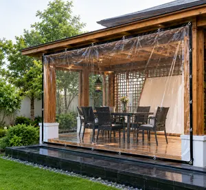 Heavy Duty Clear Waterproof Tarp – Clear Patio Cover for Porch, Greenhouse & Chicken Coop Rain Protection, 15mil