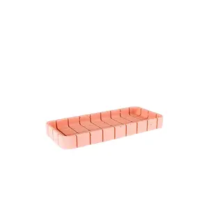 Block Design Tile Oblong Tray in Miami Pink