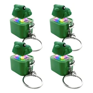 Rechargeable Quacking Frog Portable Keychain Stress Relief Click Keyboard Toy, Fun Colorful Light Keychain for Adults, Relieve Anxiety and Boredom