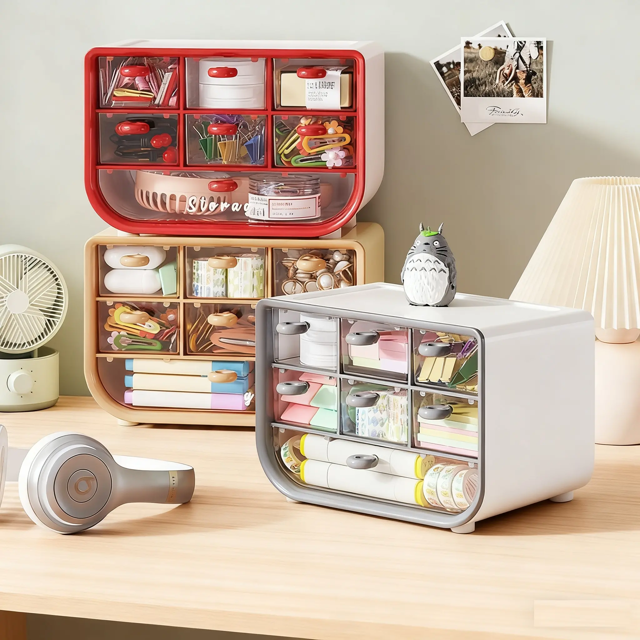 Desktop Storage Box, Desktop Organizer Bins, 1 Piece Multi Grid Large Capacity Storage Box, Stationery Storage Organizer, Home Organizer for Bedroom, Living Room, Office, Compartment Box, Dustproof Organizer Boxes