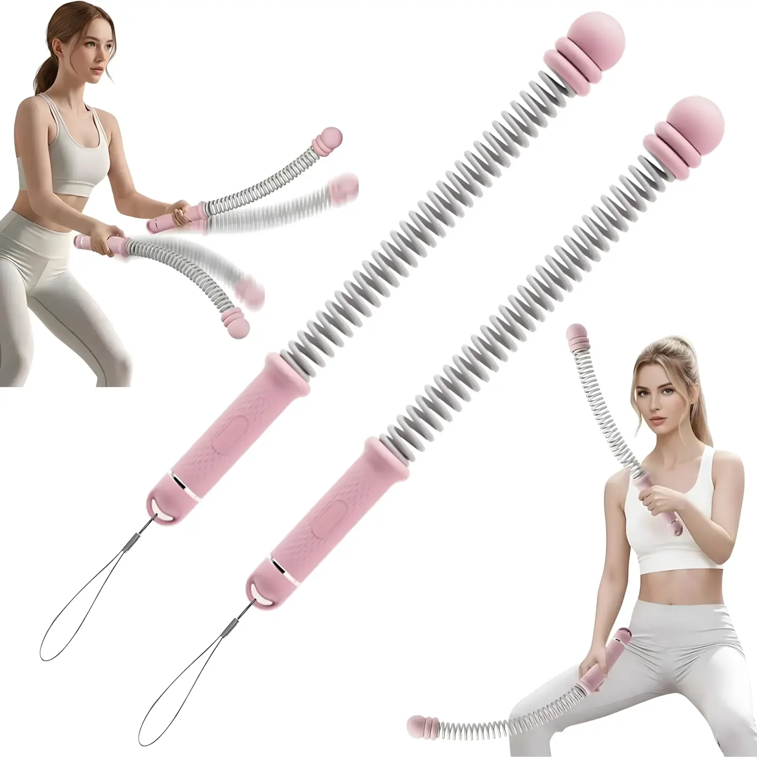 Weighted Cordless Battle Ropes 2PCS Quiet Ropeless Training Rope for Home Strength HIIT Workouts Full Body Exercise Indoor Gym Use Portable Workout Gear - Fitness Equipment
