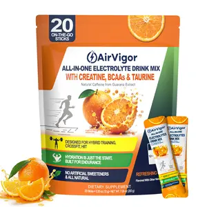 Electrolytes, Creatine & Amino Powder Sticks - 0 Sugar, Low Calorie Sports Hydration for Workout & Recovery, 20 Count Beverage Energy