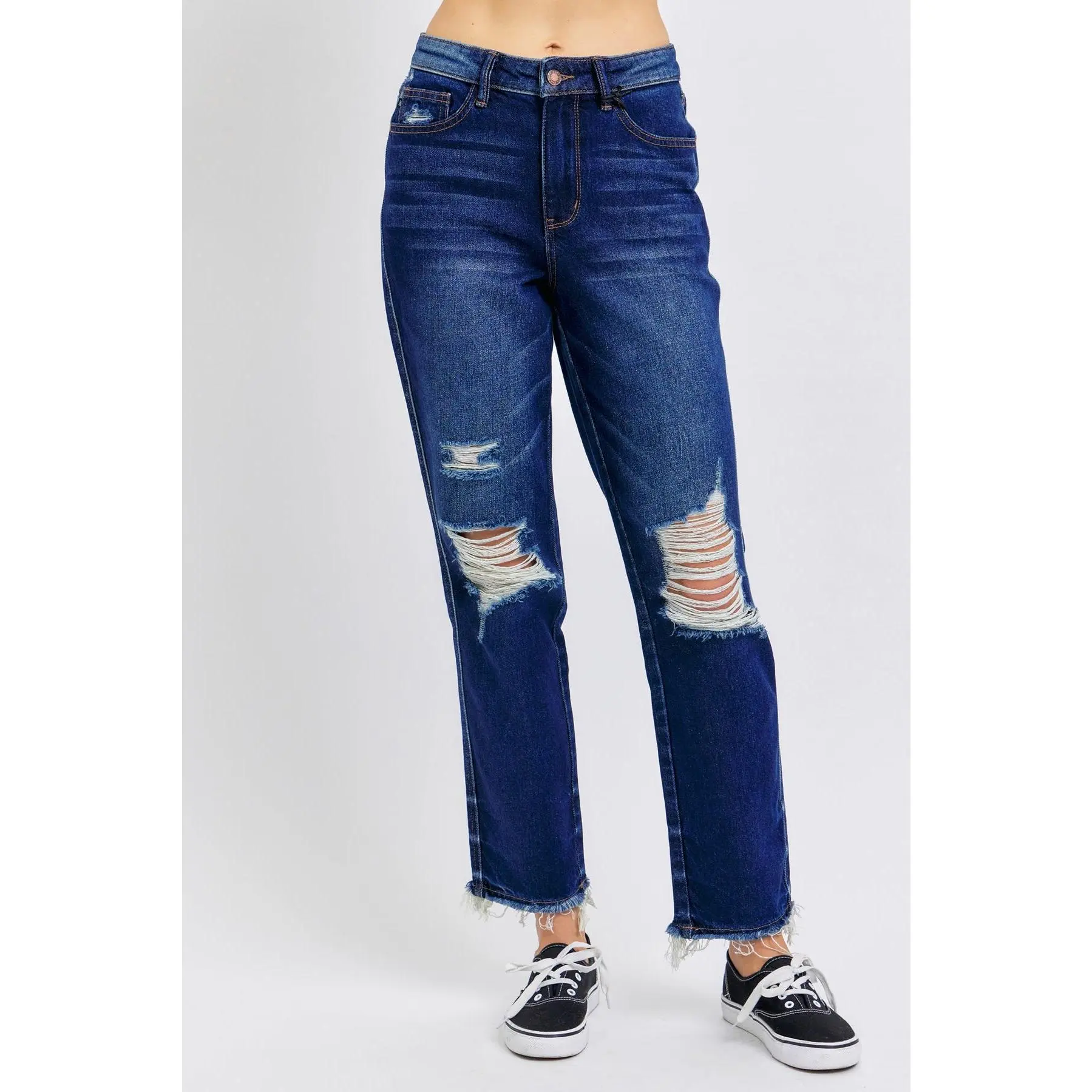 HW Rigid Magic Heavy Destroy Straight Jeans