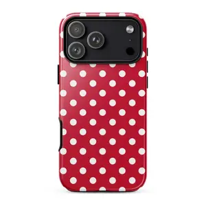 MINNIE Polka Dot Phone Case | Red White Dot Print | Cute Retro Girly Aesthetic | iPhone 17 16 15 14 13 Case