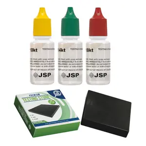 JSP Gold Testing Kit 10k 14k 18k with GTE Scratch Stone Precious Metals Solution for Jewelry Scrap Bars Coins 5-Piece Kit