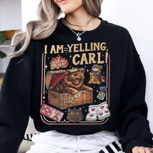 Dungeon Crawler Carl Unisex Sweatshirt, Princess Donut And Mongo , Fantasy Book Reader Geeky Cat Lover T Shirt, Bookish, Unisex Sweater Pullover Tee