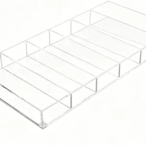 Transparent Acrylic Multi-Compartment Storage Tray, Organize Sunglasses, Glasses, Jewelry, Cosmetics, Perfect for Dressing Table, Desk, Closet
