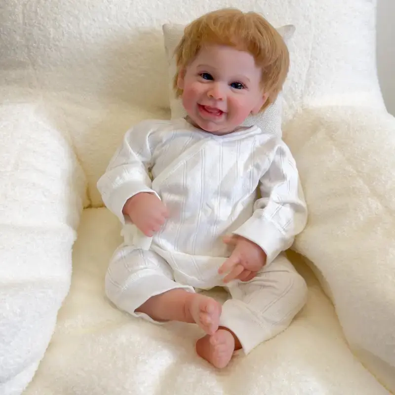 NPK Realistic Reborn Baby Girl Doll - 20in/50 cm Reborn Doll, 1.2kg, Soft Silicone-Cloth Body, Acrylic Eyes, Hand-Implanted Hair, Includes Clothing, Nitrosamine-Free, Phthalate-Free Toddler Companion Toy Gift