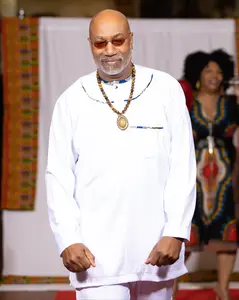 African Men’s White Kaftan 2-Piece Senator Suit