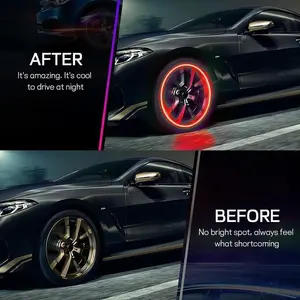 4Pcs LED Wheel Lights Tire Valve Cap Light Waterproof LED Flashing Light for Car Bike Motorcycle Trucks (Mixed Colors)