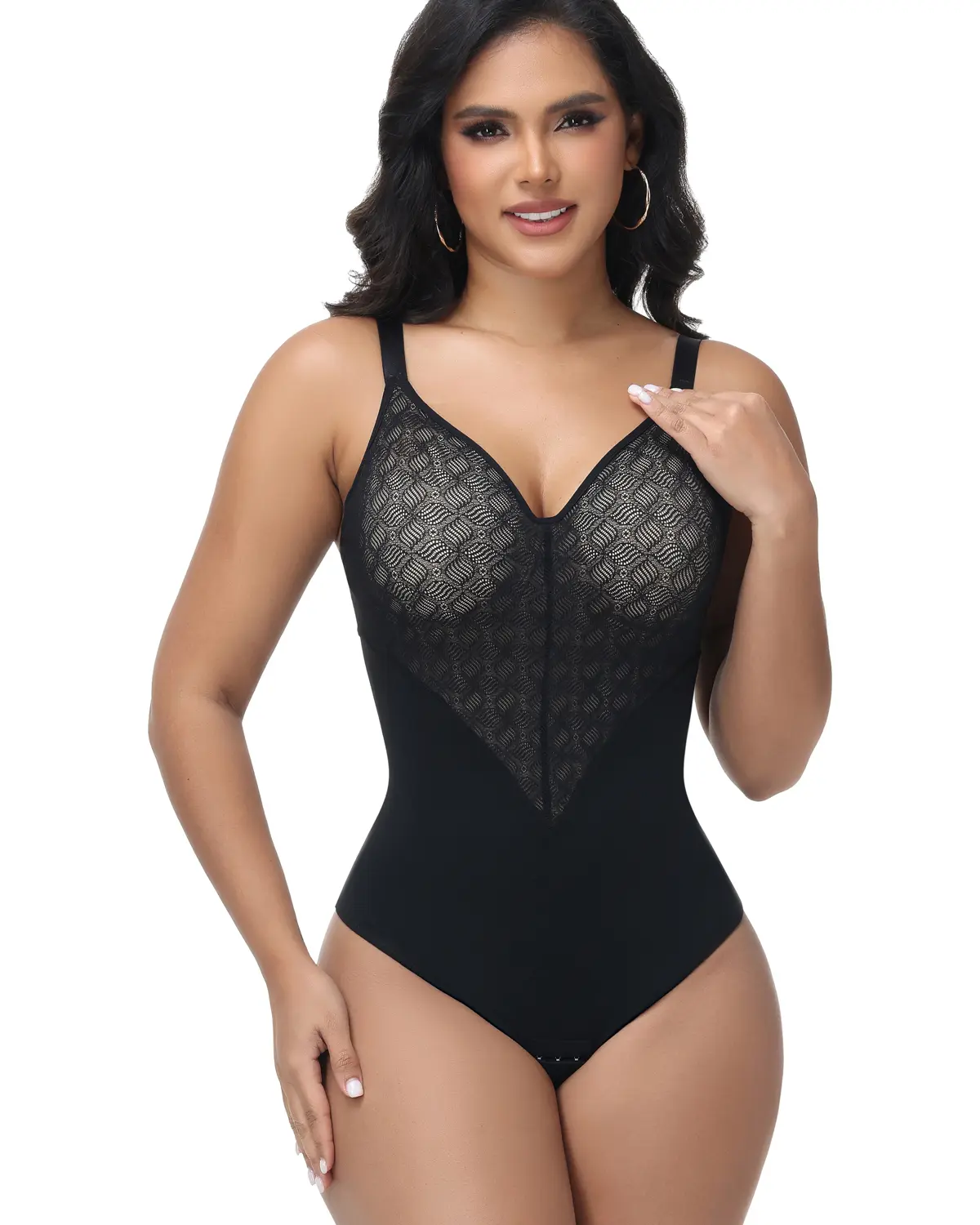 SHAPSHE Lace Bodysuits for Women Shapewear V-Neck Thong Shapewear Sleeveless Lace Shapewear for Women Shaperwear Sleeveless Fajas summerwins