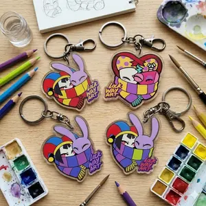 The Amazing Digital Circus Acrylic Keychain, durable and perfect for bags, keys, or as a gift.