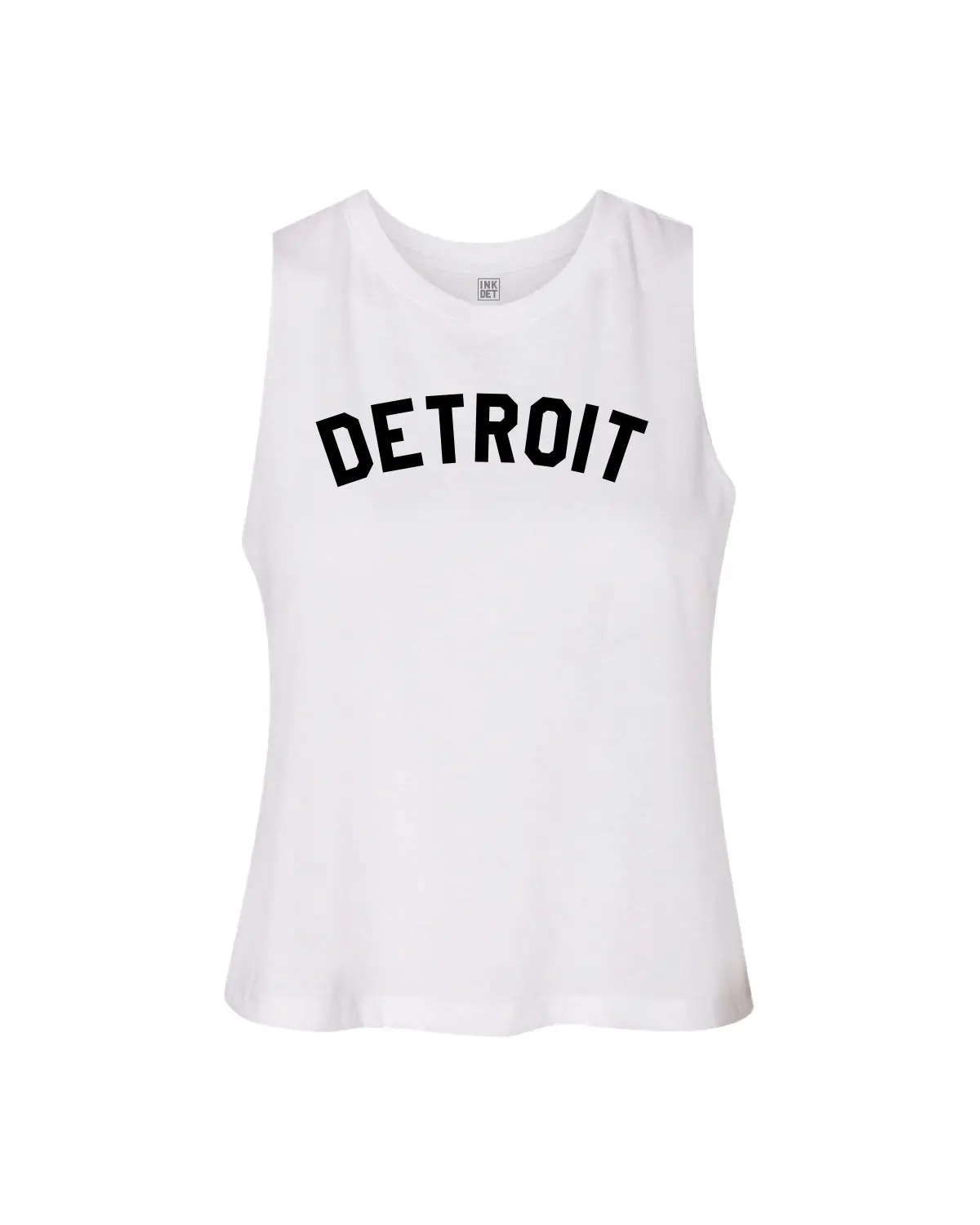 Ink Detroit Kids' Detroit Graphic Racerback Crop Top, Soft and Sporty Chic Cotton Blend Tank for Layering, 40% Polyester, 6 - 10 Years