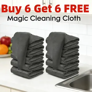[Buy 6 Get 6 FREE ] Magic Cloth Set Thickened Microfiber, Lint & Streak Free for Glass, Mirror, Car – Reusable & Absorbent