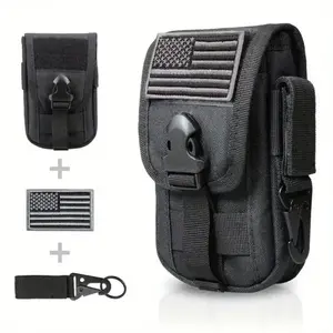 Vertical Military Tactical Molle Phone Bag Card Holder Running Waist Pack for Outdoor Sports Hiking Cycling