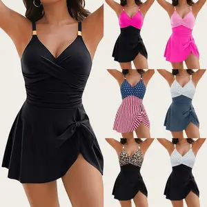 Womens One Piece Swim Dress Tummy Control Swimsuits Modest Bathing Suit Full Coverage Swim Skirt,Tankini Bathing Suit Stylish Beachwear