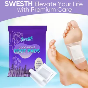 Swesth 10Pcs Pads Foot Paches, Lavender Foot Pads,Natural Bamboo Vinegar Ginger Powder Foot Pads for Foot Care Suitable for Travel or Home Use