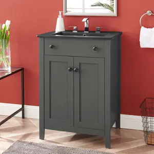 Modway Nantucket 24" Bathroom Vanity in Gray Black