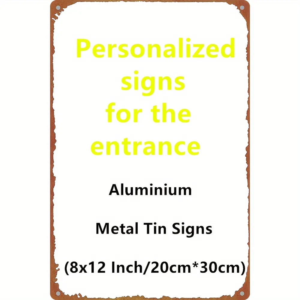 Customizable Metal Tin Sign - 8x12 in Lightweight Retro Aluminium Plaque, Personalized With Your Image, Ideal for Home & Kitchen Decor, Home Supplies Gift Sign, Signs