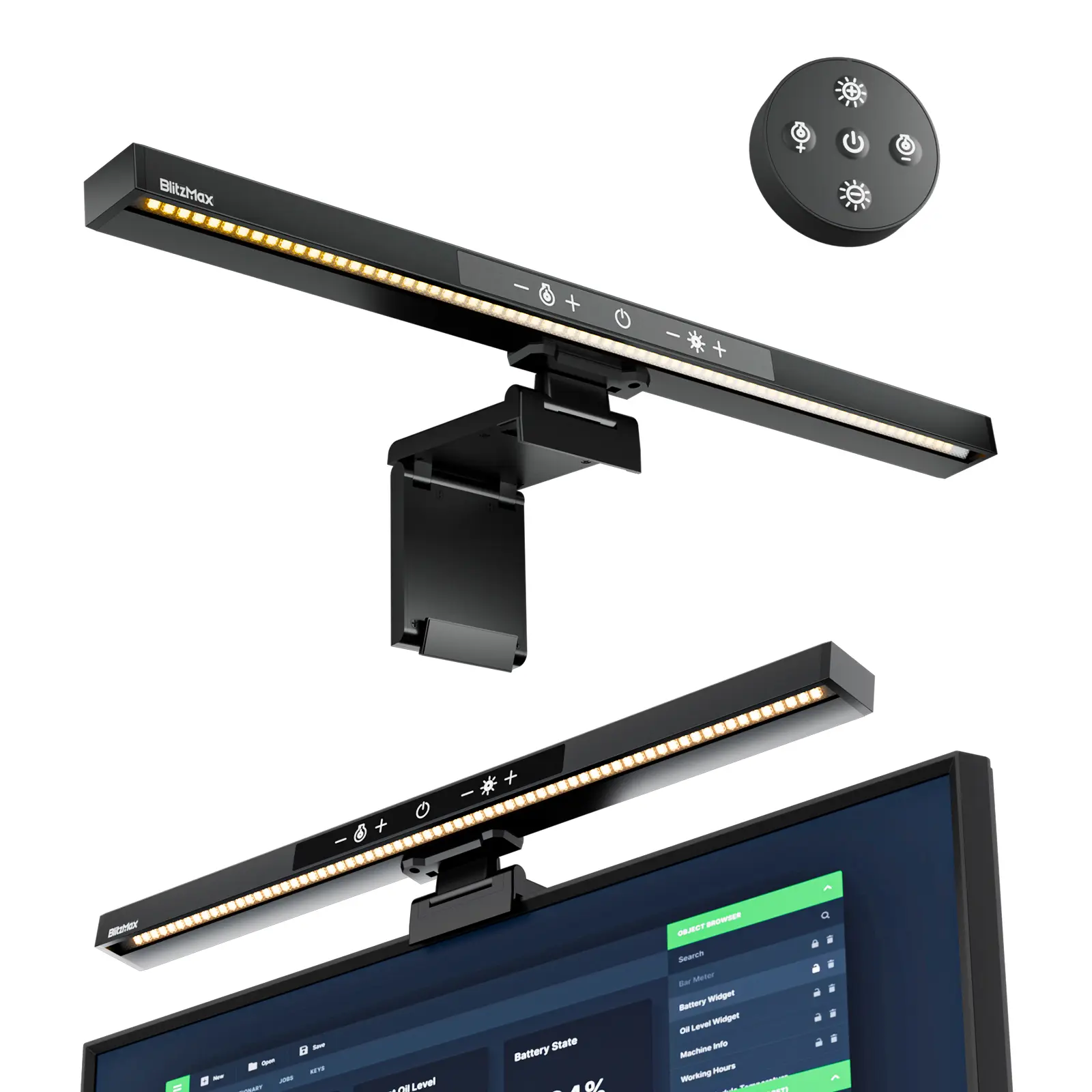 Eye-Care LED Monitor Lamp Bar, USB-Powered Desk Lamp for Desks, Remote-Controlled, Adjustable Color Temperature, Stepless Dimming, No Screen Glare for Home Office Setup, Led Desk Lamp