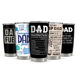 Dad Collection 20oz Tumbler with Lid, Stainless Steel Insulated Vacuum Cup, Double Wall Coffee Travel Mug for Christmas Birthday Men Gift