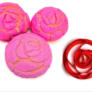 BREAD STAMPS Rose Pattern Concha Cutter 3.5" Diameter - Pink Rose Design for Mexican Sweet Bread