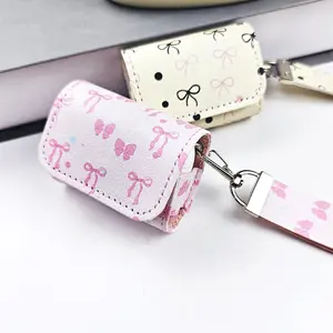 Cute Bow Pattern Earphone Case with Lanyard, 1 Count Fashionable Earphone Protective Cover, Earphone Protector Cover Compatible with AirPods, Headset, Headphones, Protection