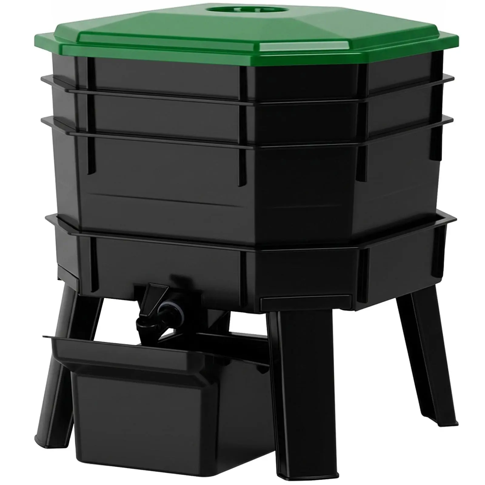 Zeny Stackable Worm Compost Bin Vermicomposting System w/ Full Accessories
