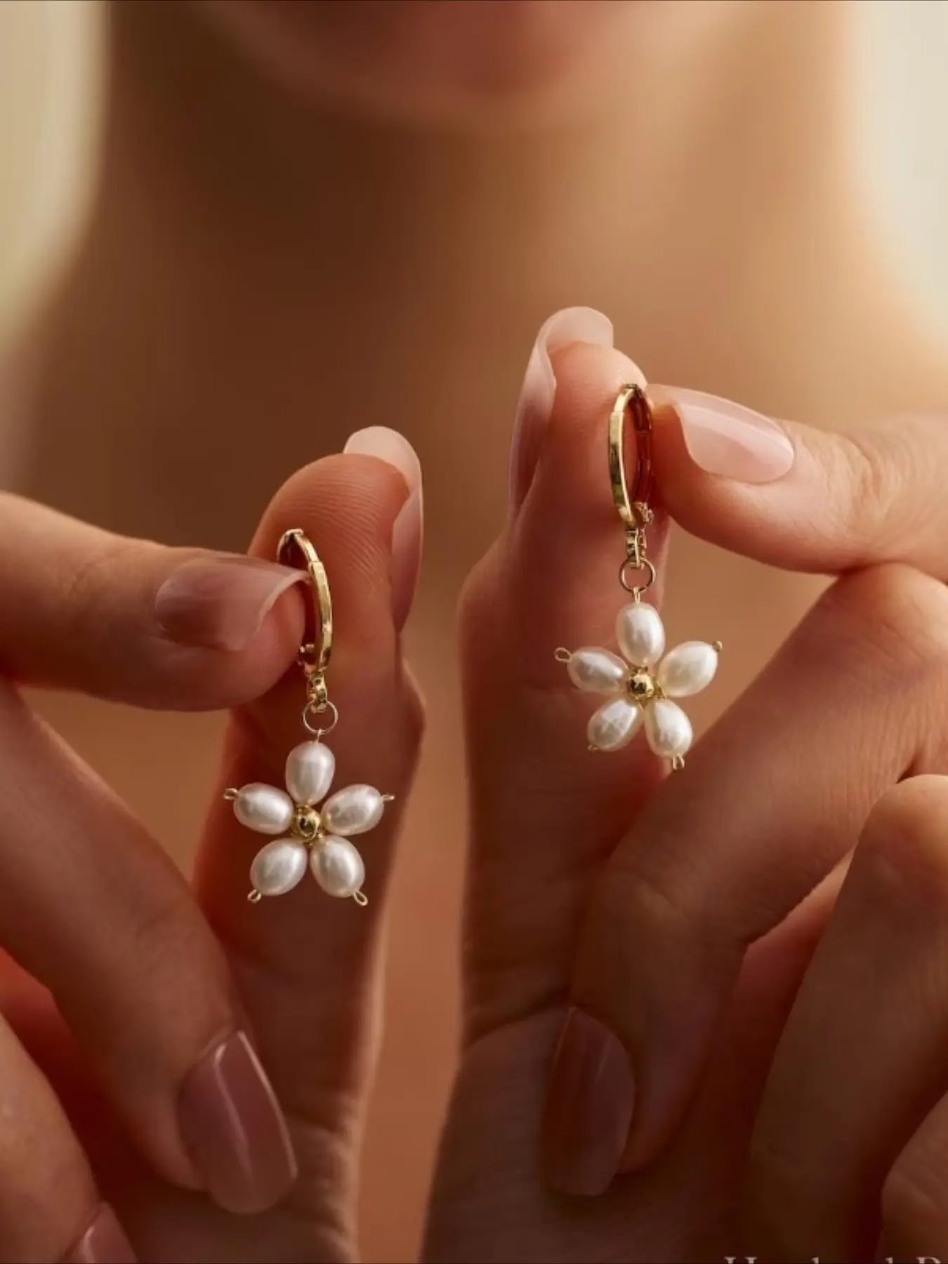 French Elegance Faux Pearl Flower Ear Pendants, Simple Fashion Design Women's Jewelry, Stylish Jewelry, Wedding Party Gift for Mother Girlfriend, Fashion Earrings, Dangle earrings, Dangling Earrings, Ear Accessories