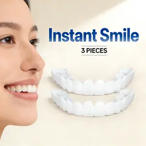 【3 PACK】Snap On Veneers: Instant Whitening Smile Cover - 1-Minute Fit Natural White Teeth Repair for  Correction & Missing Teeth  Gap Correction Teeth Makeup Tools Set