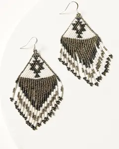 Beaded Bianco Earrings