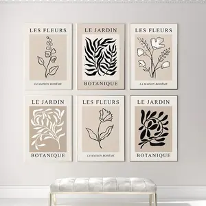 6 Piece Spring Wall Art Set, Floral Poster Prints, Modern Home Decor, Living Room, Dining Room, Kitchen, Bedroom, Moving Gift, Framed