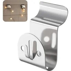 Vinyl Siding Hooks Heavy Duty, 8 Pack Stainless Siding Clips, No Hole Hooks Vinyl Hangers with String Light Holes for  Outdoor Decor, Wreath, String Lights, Holds Up to 20lbs