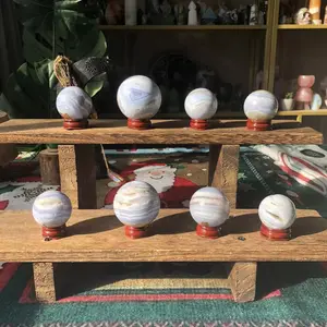 Natural Crystal Blue Lace Agate Sphere Collection