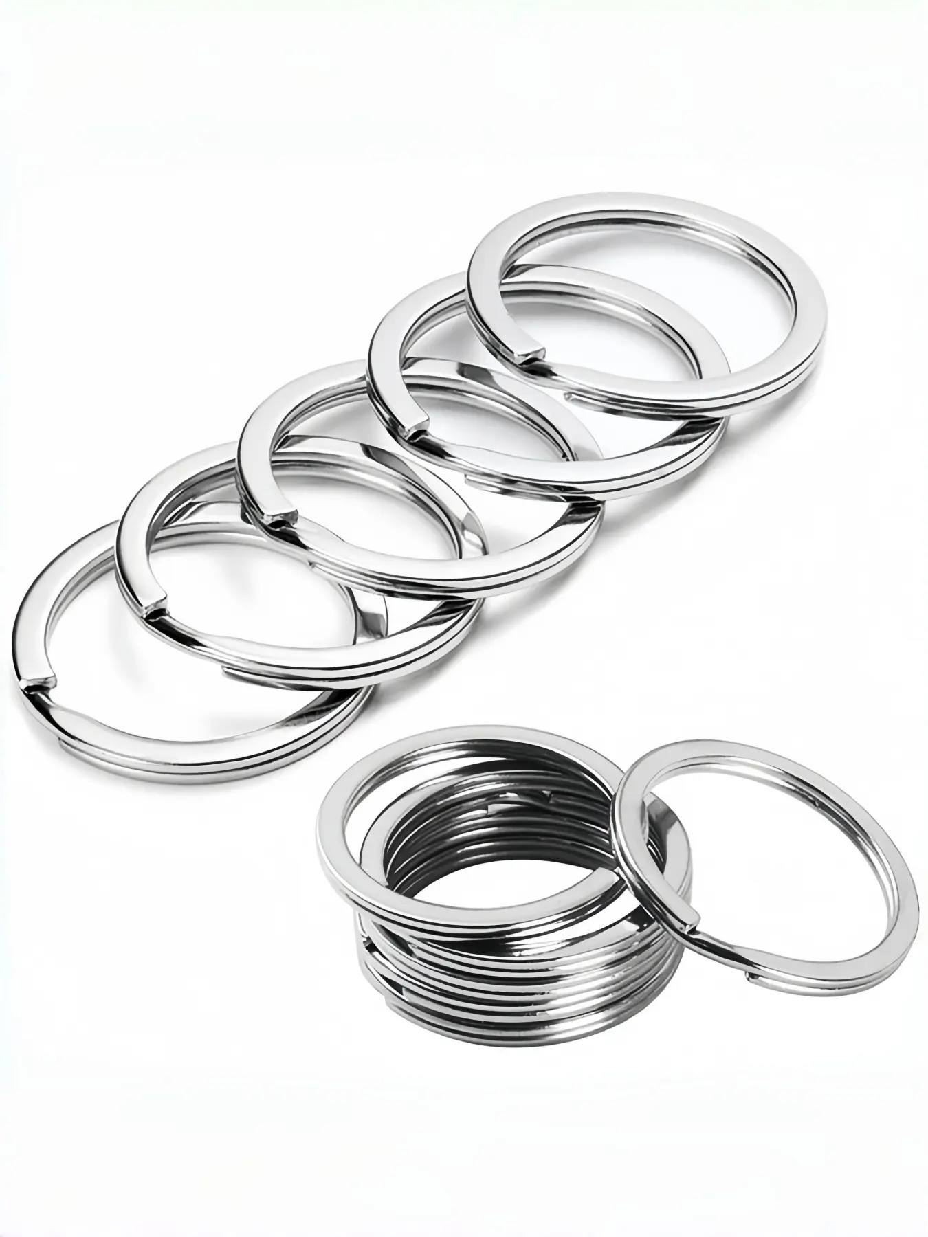 15pcs/30pcs Split Key Rings, Key Rings Bulk, Flat Keychain Ring, Split Key Ring for Home Car Keys, Keychain For Bags, Bag Hanging Accessories