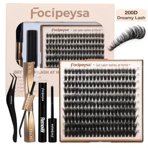 Focipeysa 200D Lash Clusters | Dreamy Volume Lash Clusters | Resuable  Clusters Lashes | Beginner Friendly | D Curl DIY Cluster Lashes for Flawless Makeup | Salon-Level Volume Lash Extensions at Home