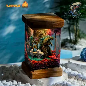 Godzilla Diorama Resin Model - Custom Handmade Epoxy Sculpture - Unique Collectible Display - Perfect Birthday & Christmas Gift
