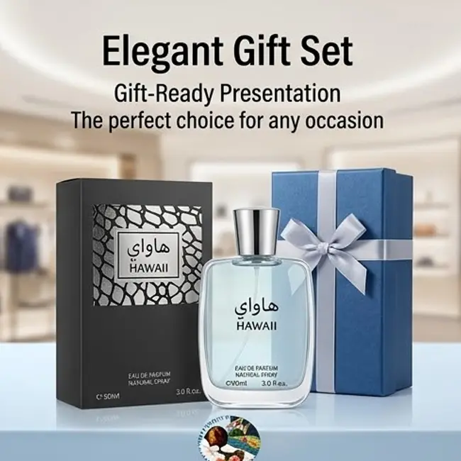 HAWAII Unisex Perfume 90ml | Tropical Ocean Fresh Scent | Unisex Niche Fragrance | Clear Glass Bottle in Gift Box | Long-Lasting, Refreshing Scent | Versatile Fragrance for Daily Use, Commuting, and Travel