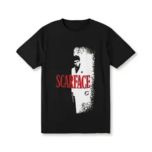 [Scarface T-shirt] Cotton Men's Summer Casual T-shirt | Scarface Movie Poster Inspired Printed Round Neck Short Sleeve