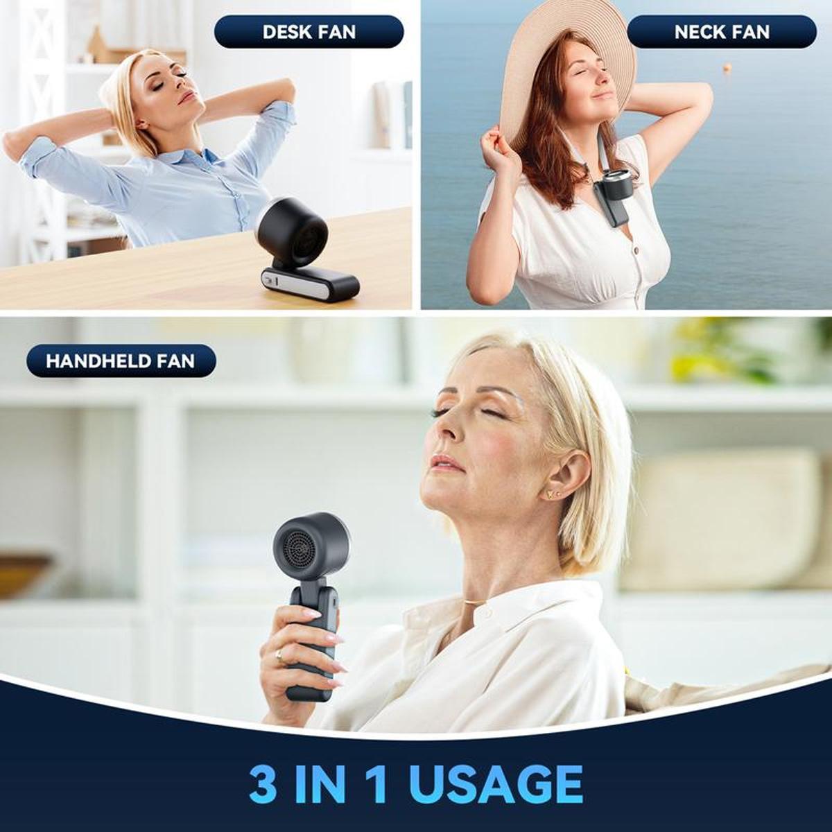 Portable Handheld Turbo Fan, 5 Gear Wind,4000mAh Battery Operated, Up to 10 Working Hours, 3 IN 1 Hand Fan Rechargeable with Air Turbo Tech Cooling Fan for Outdoor Activities, Travel, Working #SummerWins #DealsForYouDays