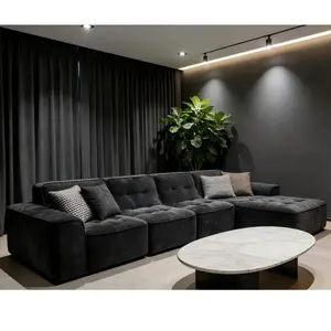 AOBTKEL,143.7" Modular Sectional Sofa Set with Removable Ottoman,Modern modular furniture, featuring cushioned sofas designed for living rooms and bedrooms; bed-style sofas; space-saving recliner designs – convertible velvet fabric, foldable daybed sofa.